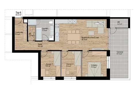 4-Zimmer-Wohnung